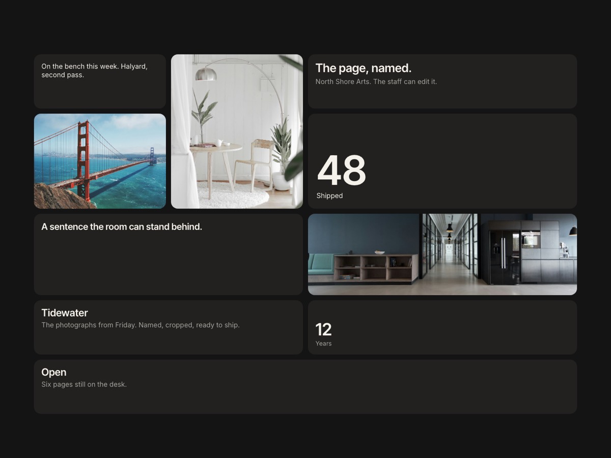 Screenshot of the Bento / Mosaic section